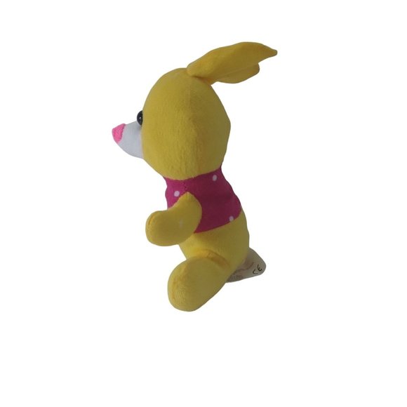 Kellytoy Bunny Rabbit Yellow/Pink Polkadot Plush 7" Stuffed Animal - Picture 4 of 6